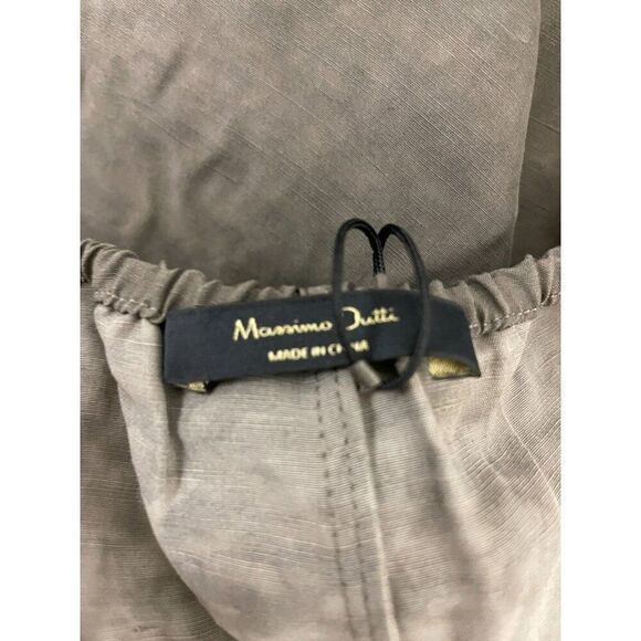 Massimo Dutti Womens Midi Skirt Large L Brown wrinkle effect flowy 5219/869 NWT - Picture 5 of 11